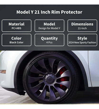 Model Y 2020-2024 Tesla 21" Wheel Protector – 4PCS ABS Rim Protection Accessories