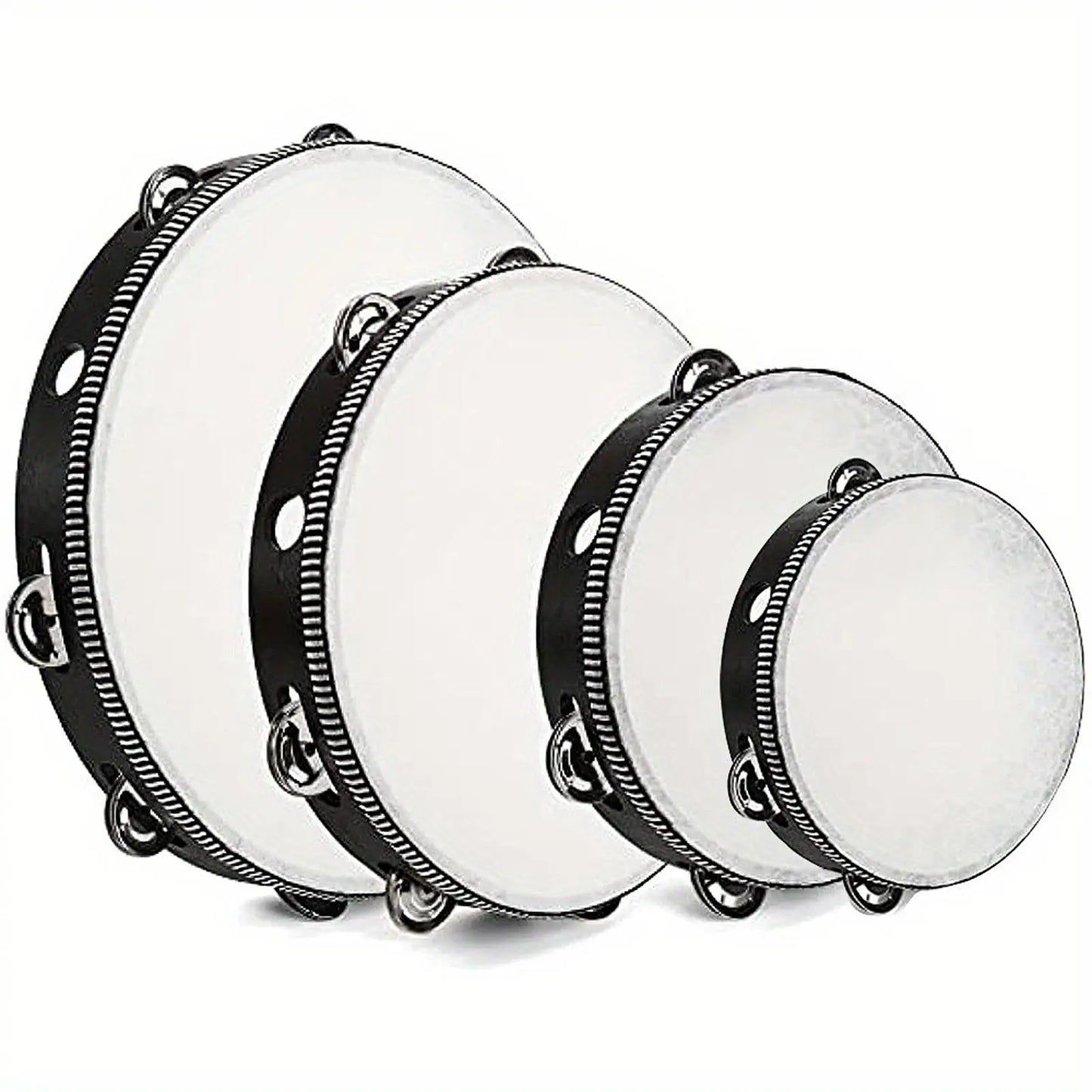 Handheld Tambourine Drum with Metal Jingles – Percussion Musical Instrument for Children’s Music & Dance