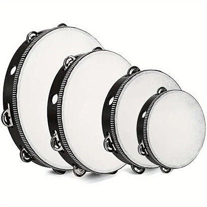 Handheld Tambourine Drum with Metal Jingles – Percussion Musical Instrument for Children’s Music & Dance