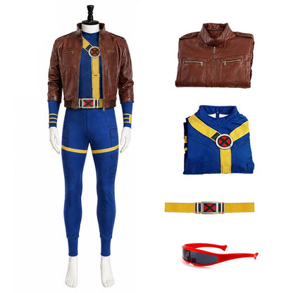 Men's Cyclops Cosplay Costume Set - Roleplay Coat & Glasses Outfit for Halloween, Carnival & Fantasy Events