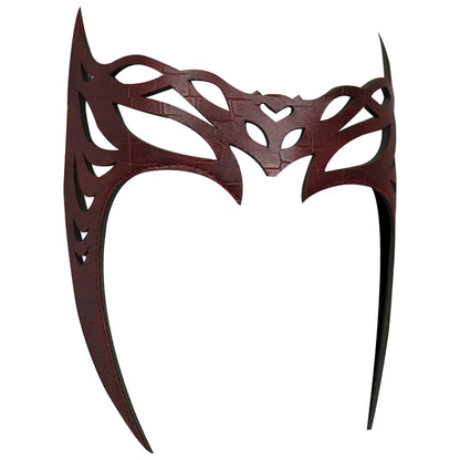 Scarlet Witch Cosplay Headband & Mask — Leather Face Cover for Adult Halloween, Superhero Costume & Party Props