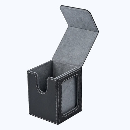 PU Leather Trading Card Deck Box for 120+ Sleeved Cards with Magnetic Closure & Display Window