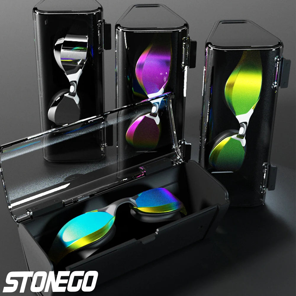 Premium Anti-Fog Swim Goggles - HD Wide-Angle Lens, Comfort Fit, Adjustable Nose Bridge, Stylish Design for Swimming Enthusiasts