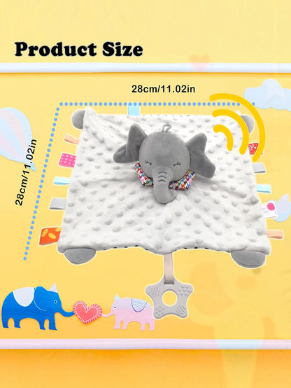 Newborn Baby Animal Comforter - Soft Bunny & Elephant Plush Security Blanket
