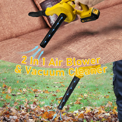 Cordless 2-in-1 Leaf Blower & Vacuum – Electric Jobsite Air Blower for Dewalt 20V Battery