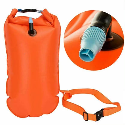 Inflatable Swimming Buoy Tow Float – Double Air Bag with Waist Belt, Dry Bag for Water Sports & Swimming Storage
