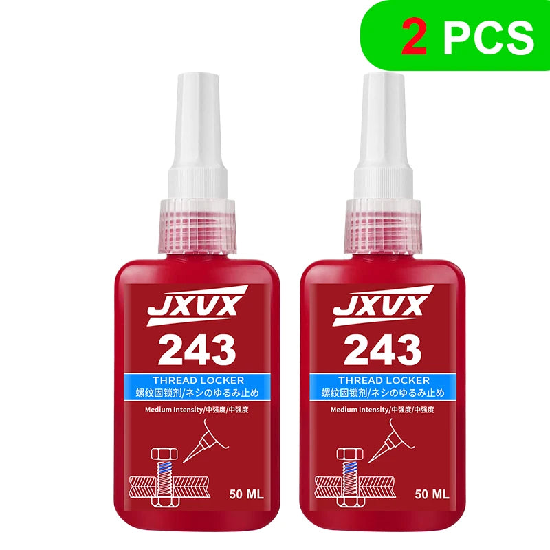 Threadlocker 243/271 Adhesive Sealant - Blue Medium-to-High Strength, Oil & Heat Resistant