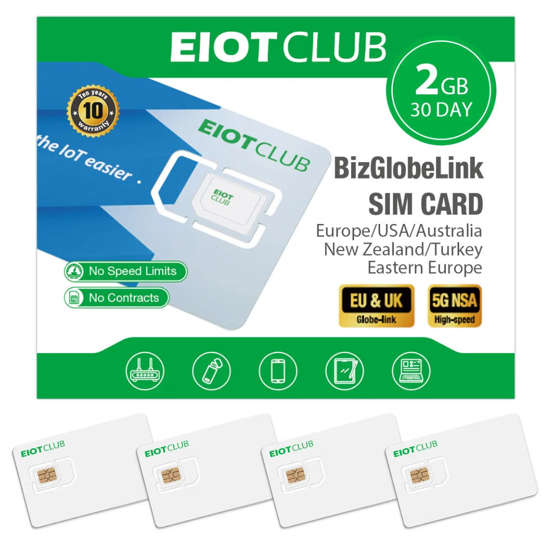 EIOTCLUB Global Travel SIM Card - International Data SIM for USA, Europe, Australia, New Zealand & Turkey