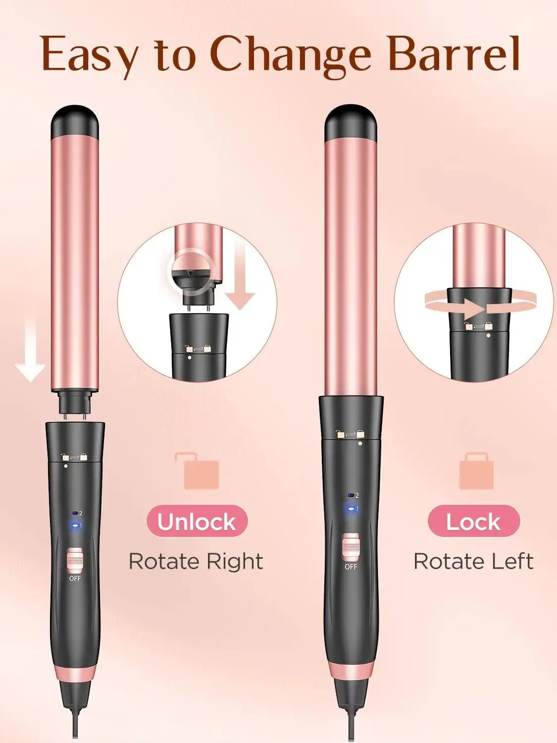 BESTOPE PRO 5-in-1 Curling Wand Set with Hair Straightener, Hair Crimper & 3 Ceramic Curling Irons