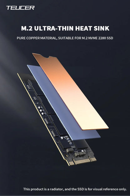 LDPCSJ M.2 NVME SSD Heatsink with Nano Thermal Pads - Copper Cooling for M2 2280 Laptop SSD