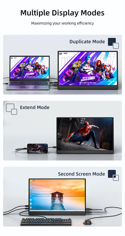JSHIX 11.6/14/15.6 Inch Portable Monitor — 1080P Full HD IPS Second Screen for Gaming, Laptop, Phone, Switch & Xbox