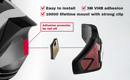 MTSEEEN Helmet Brake Light LED – Super Bright Safety Light with Bike Brake Sensor, Waterproof Design