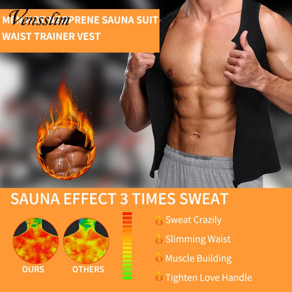 Men's Double Belt Waist Trainer Sauna Vest: Body Shaper Corset for Abdomen Slimming & Fat Burn - Fitness Shapewear