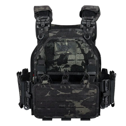YAKEDA ATFG MOX CAMO Tactical Plate Carrier – Lightweight, Quick Release, 1000D Nylon MOLLE Vest for Combat & Hunting
