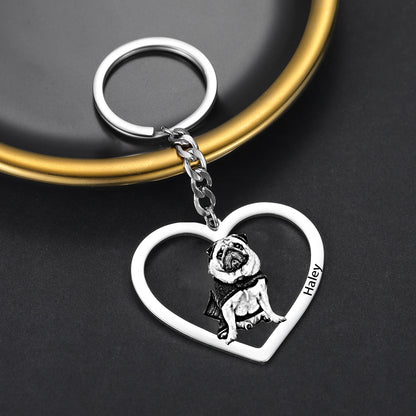 Personalized Pet Photo Necklace — Custom Engraved Dog & Cat Pendant, Handmade Memory Jewelry Keychain Gift