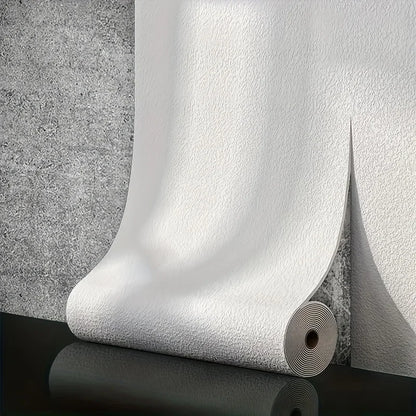 50cm x 10m Linen 3D Foam Self-Adhesive PVC Wallpaper - Solid Color, Thickened Waterproof Wall Stickers for Renovation