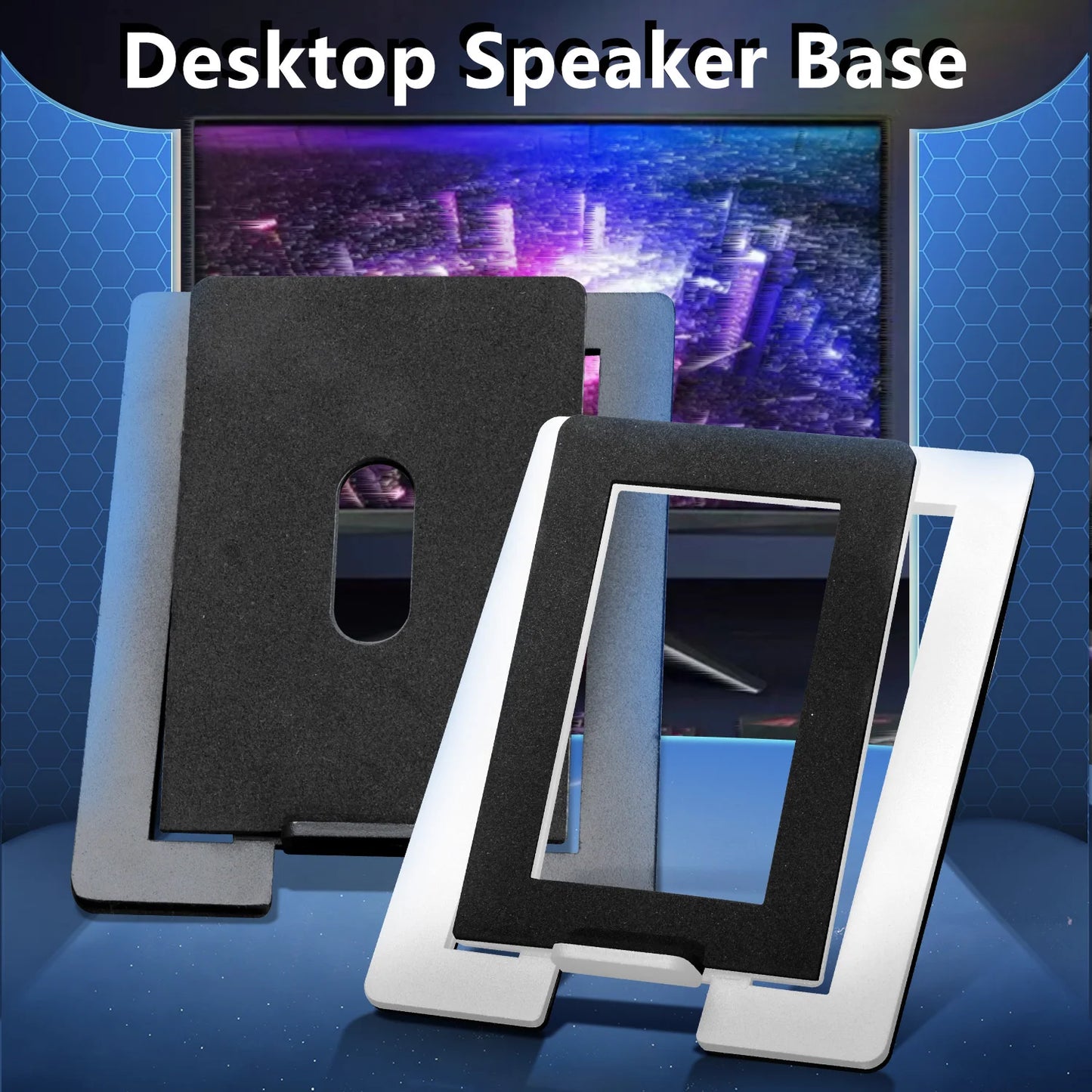 Carbon Steel Speaker Stand Base - Shock Absorbing Tabletop Audio Support