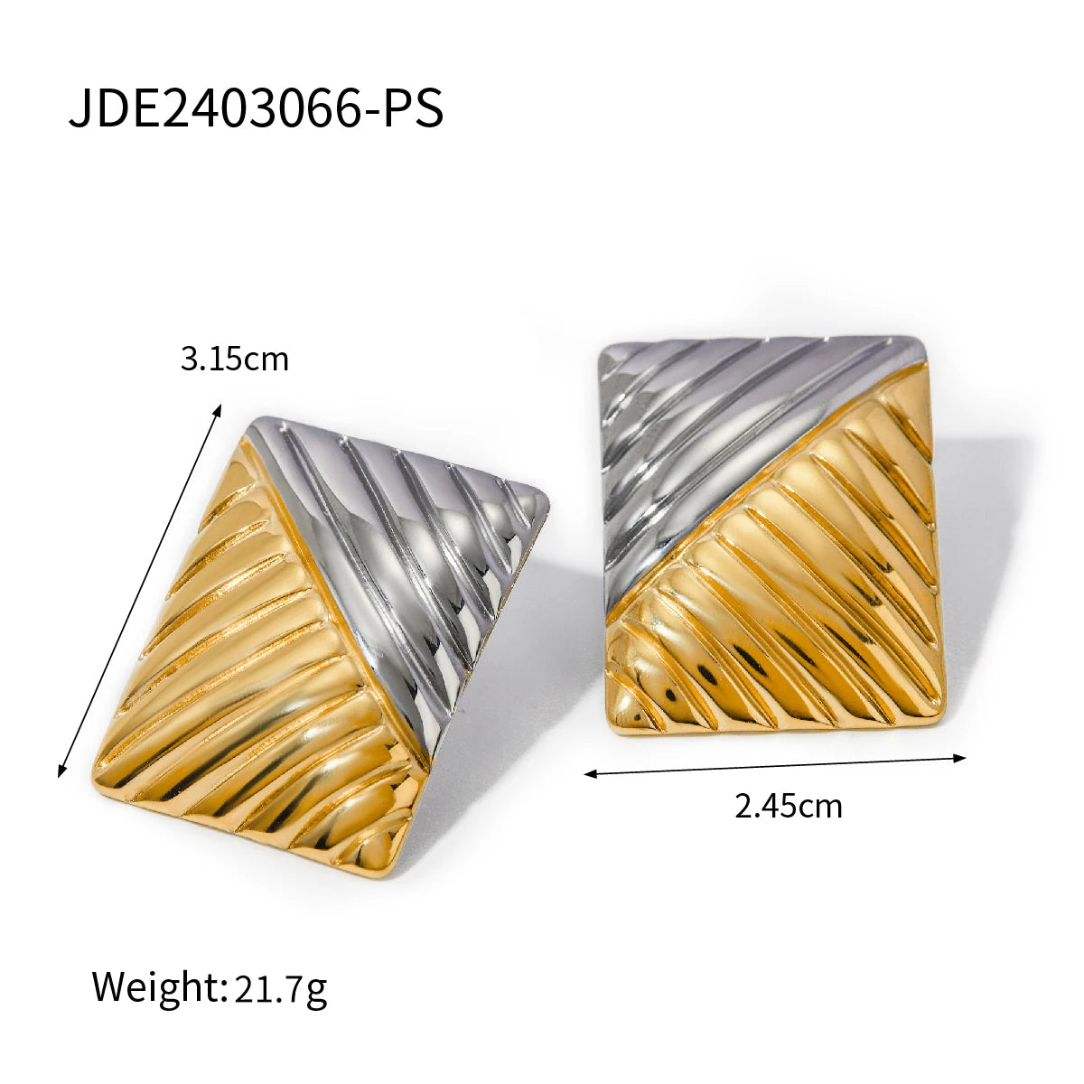 Uworld Geometric Stainless Steel Earrings — 18K Gold Plated, Waterproof Fashion Jewelry
