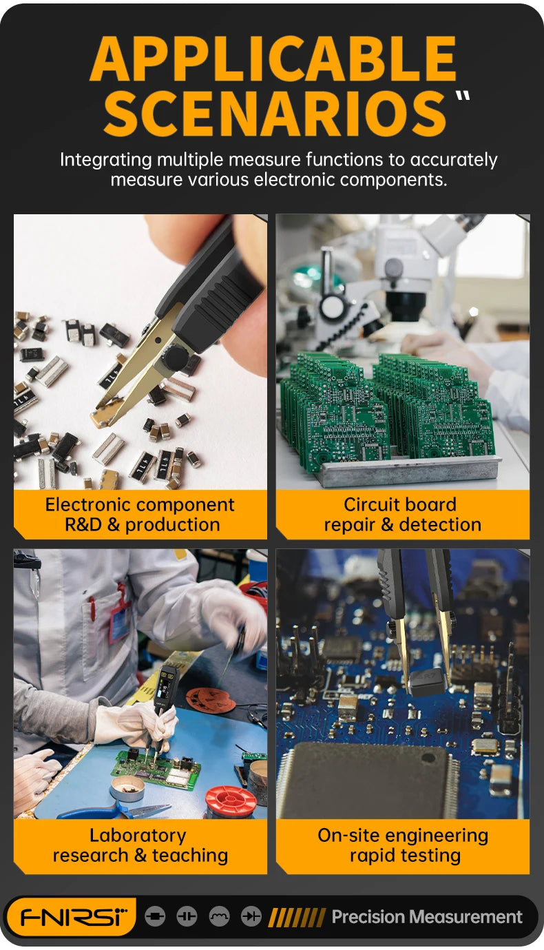 FNIRSI LCR-ST1 Mini Smart Tweezer | LCR SMD ESR Tester for Resistance, Capacitance, Inductance, Continuity & Diode Testing
