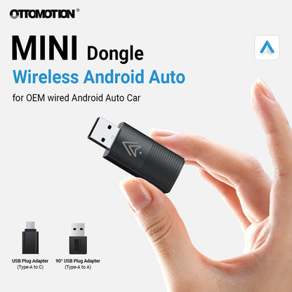 Mini Wireless Android Auto Adapter - Smart System for Wired Android Auto Car Accessories, Compatible with Google Samsung Android 11.0 Phones