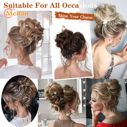 MEIFAN Synthetic Chignon Hair Bun – Elastic Rubber Band Clip-In Updo Ponytail Hair Extension for Women