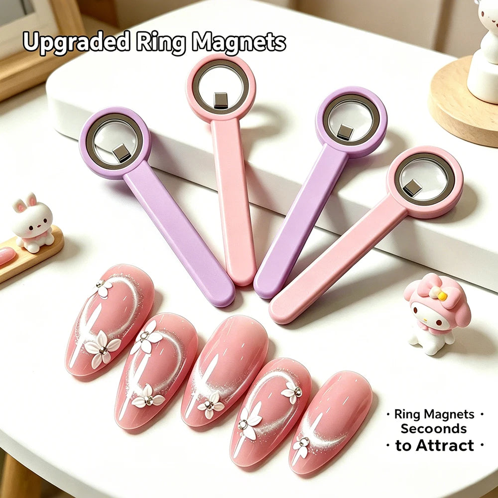 Circular Cat Eye Magnet Stick - Halo Effect Magnetic Tool for UV Gel Nail Art & Manicure