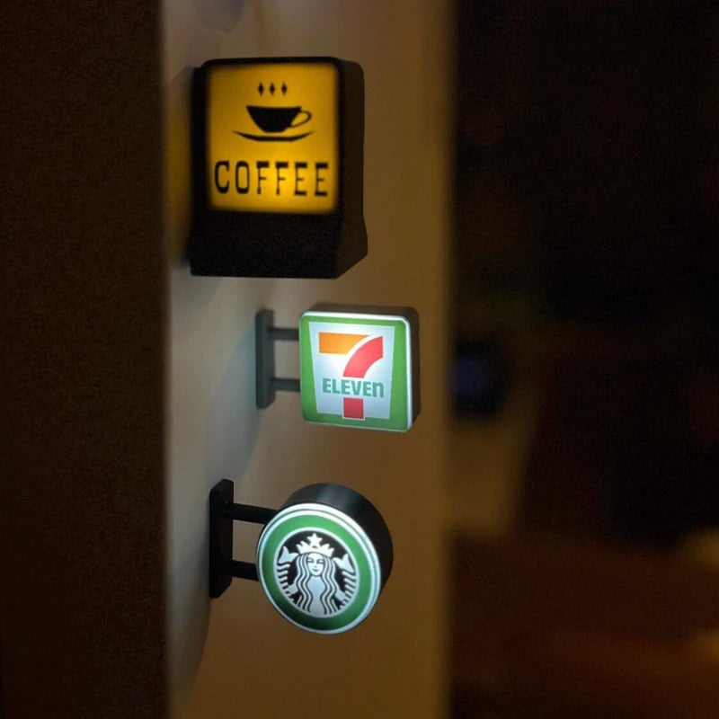 Coffee Shop Magnetic Fridge Stickers – Creative 711 Luminous Light Box, Convenience Store Light Sign & Home Decor Ornament