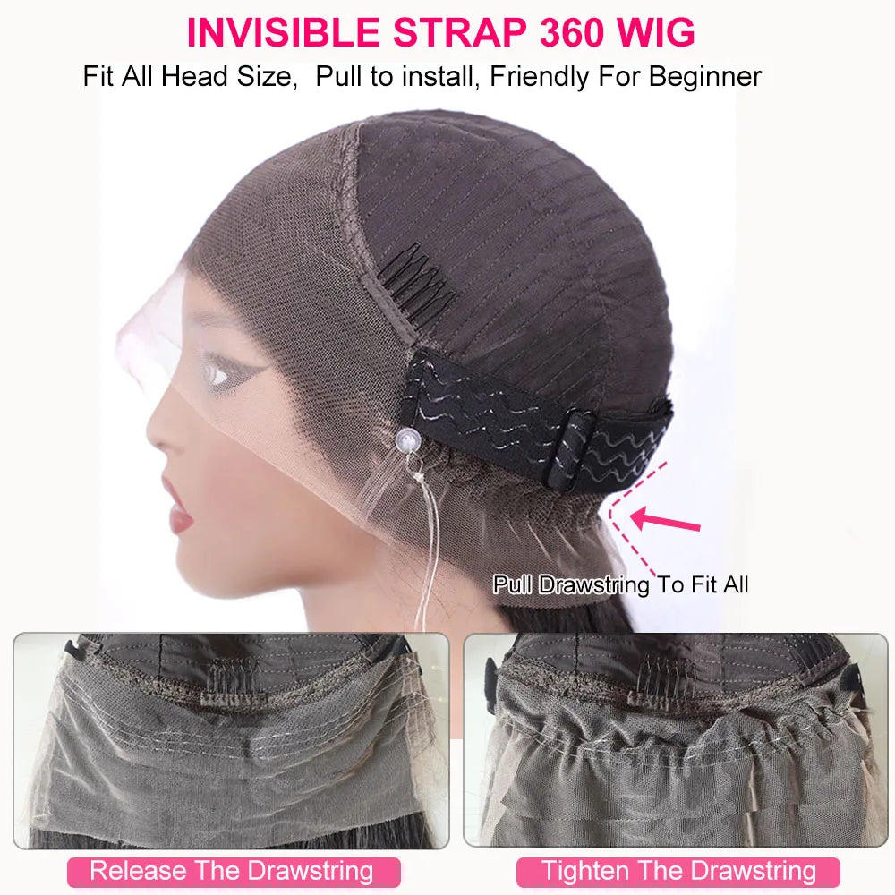 250% Density 360 HD Full Lace Glueless Wig – 30 Inch Deep Water Wave Frontal Human Hair Wig