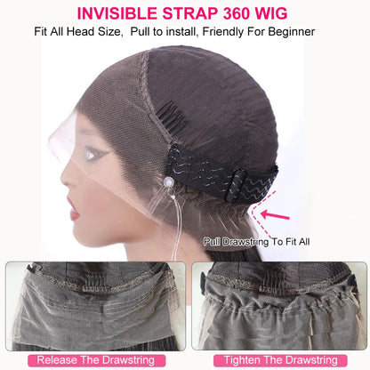 250% Density 360 HD Full Lace Glueless Wig – 30 Inch Deep Water Wave Frontal Human Hair Wig