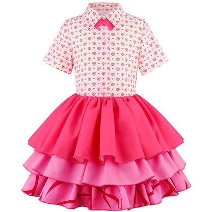 Girls' Pink Princess Costume - Stylish Halloween Cosplay Outfit & Bag Set