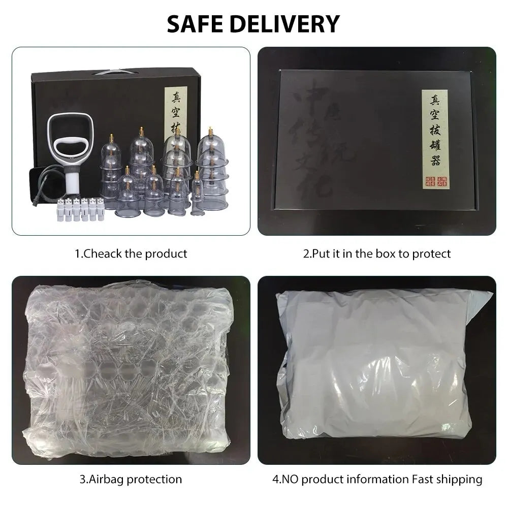 Cupping Therapy Set — Vacuum Suction Cups for Massage, Anti-Cellulite & Physiotherapy Body Treatment