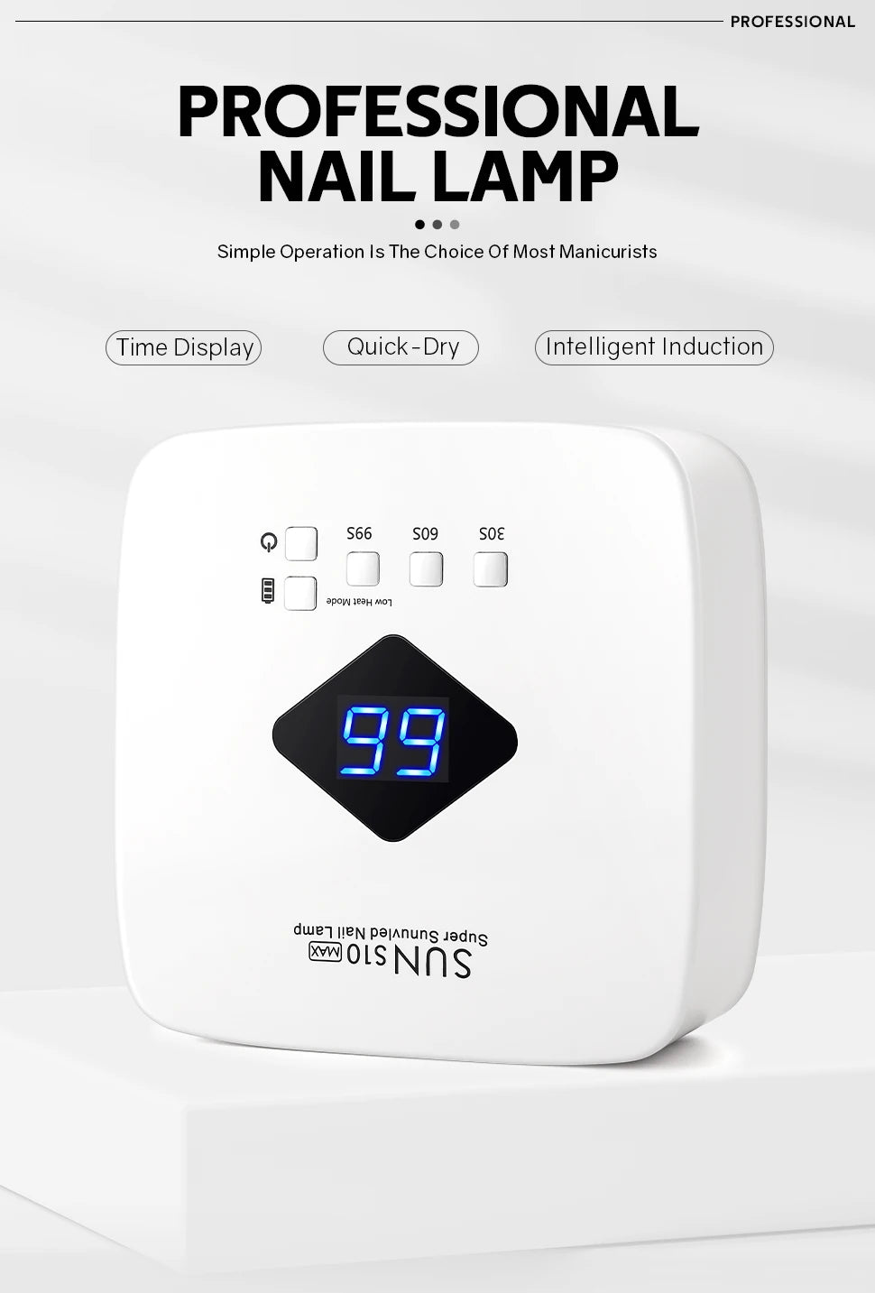 Rechargeable UV LED Nail Lamp Dryer – Smart HD Display for Fast Drying & Curing All Gel Nail Polish