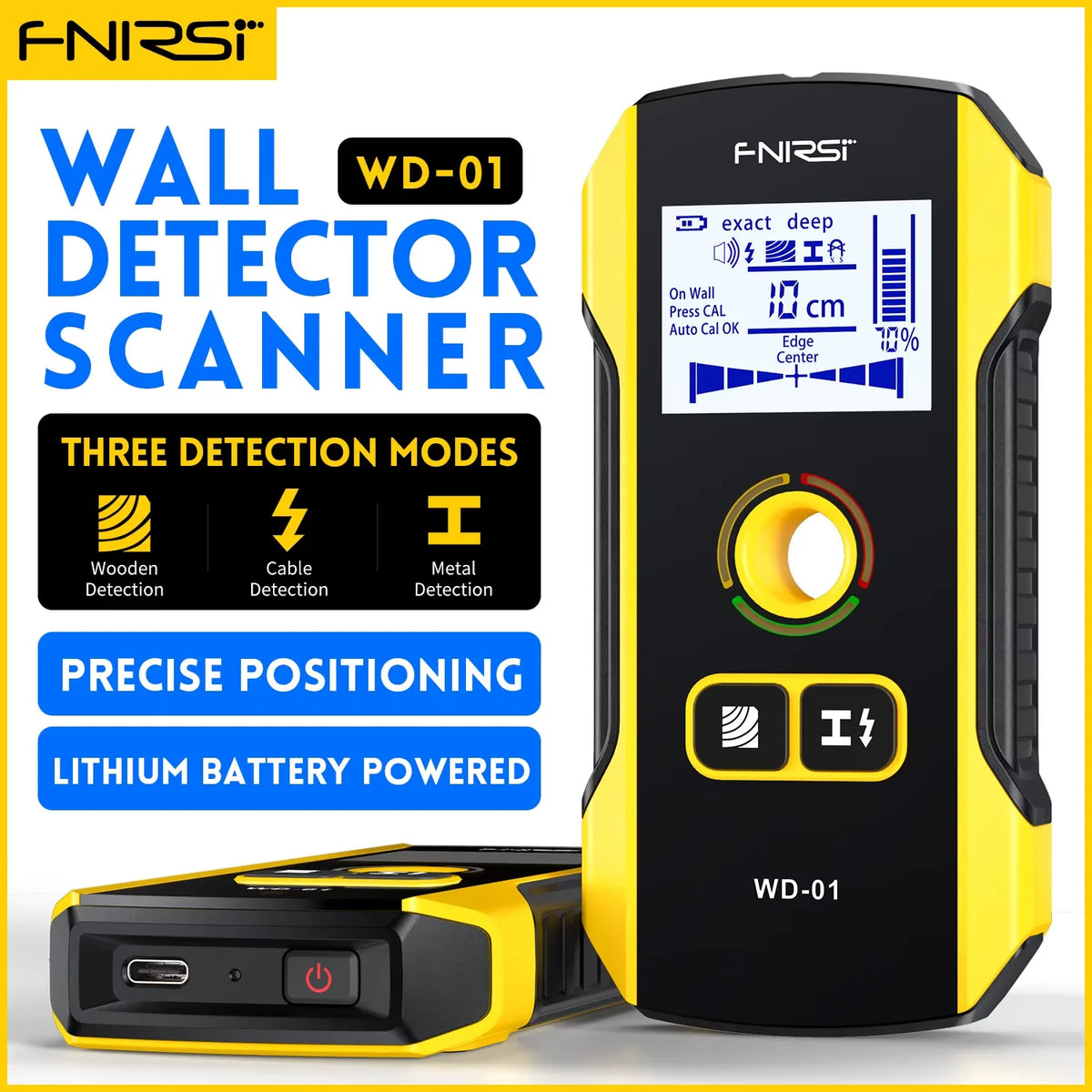 FNIRSI WD-01/WD-02 Wall Scanner & Metal Detector - AC Wire, Metal, Wood Stud & Cable Finder