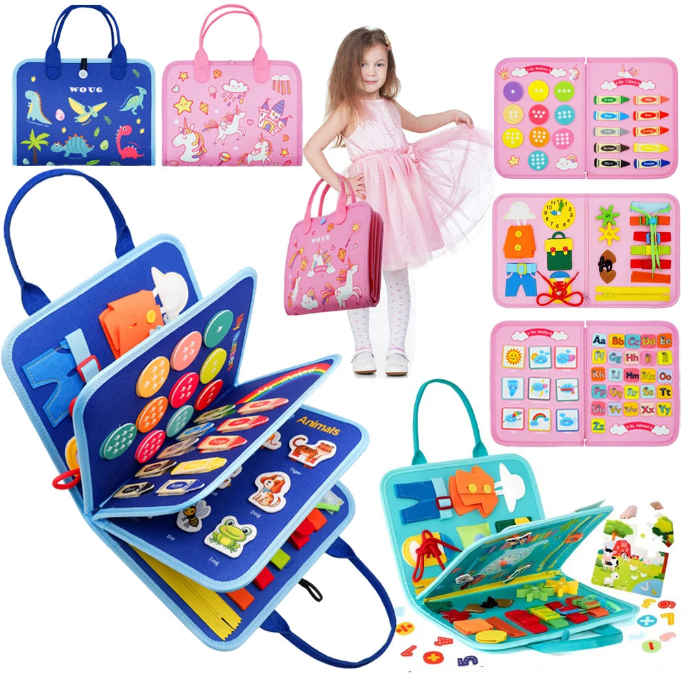 Montessori Busy Board Toy for Toddlers – Fine Motor Skills, Educational Learning Activities & Life Skills Sensory Toy