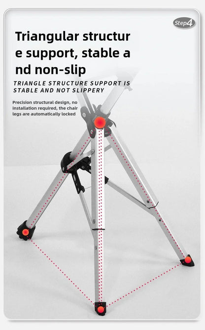 2-in-1 Portable Folding Cane & Chair — Quick-Fold Walking Stick with Built-In Seat and Three Legs