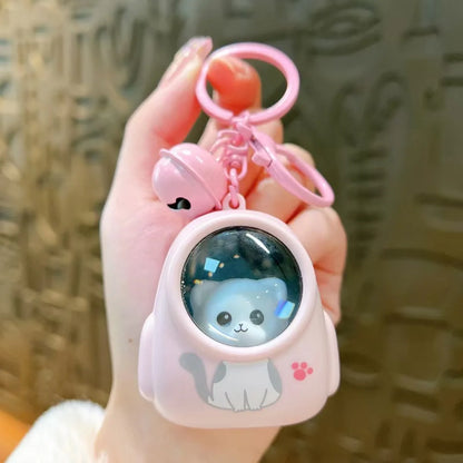 Cute Bear Night Light Keychain - Kawaii Bag Charm with Mini LED Atmosphere Light