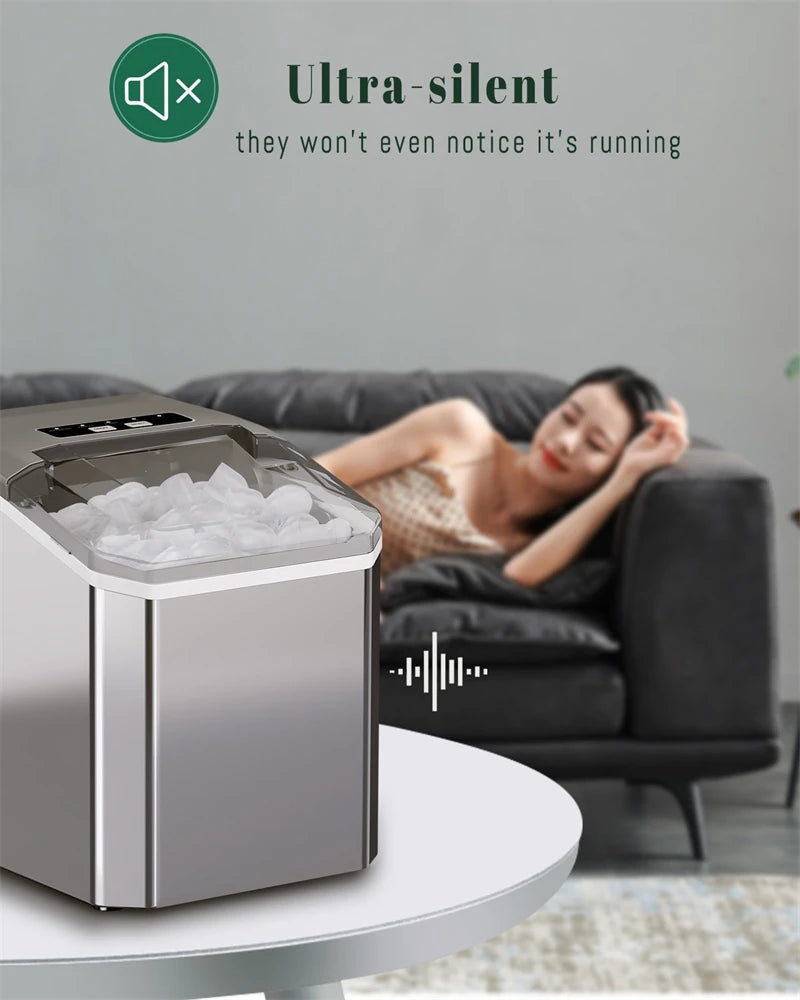 Automatic Mini Electric Ice Cube Maker – Portable Ice Machine for Bar, Home, Kitchen & Office, 9 Cubes in 6 Minutes