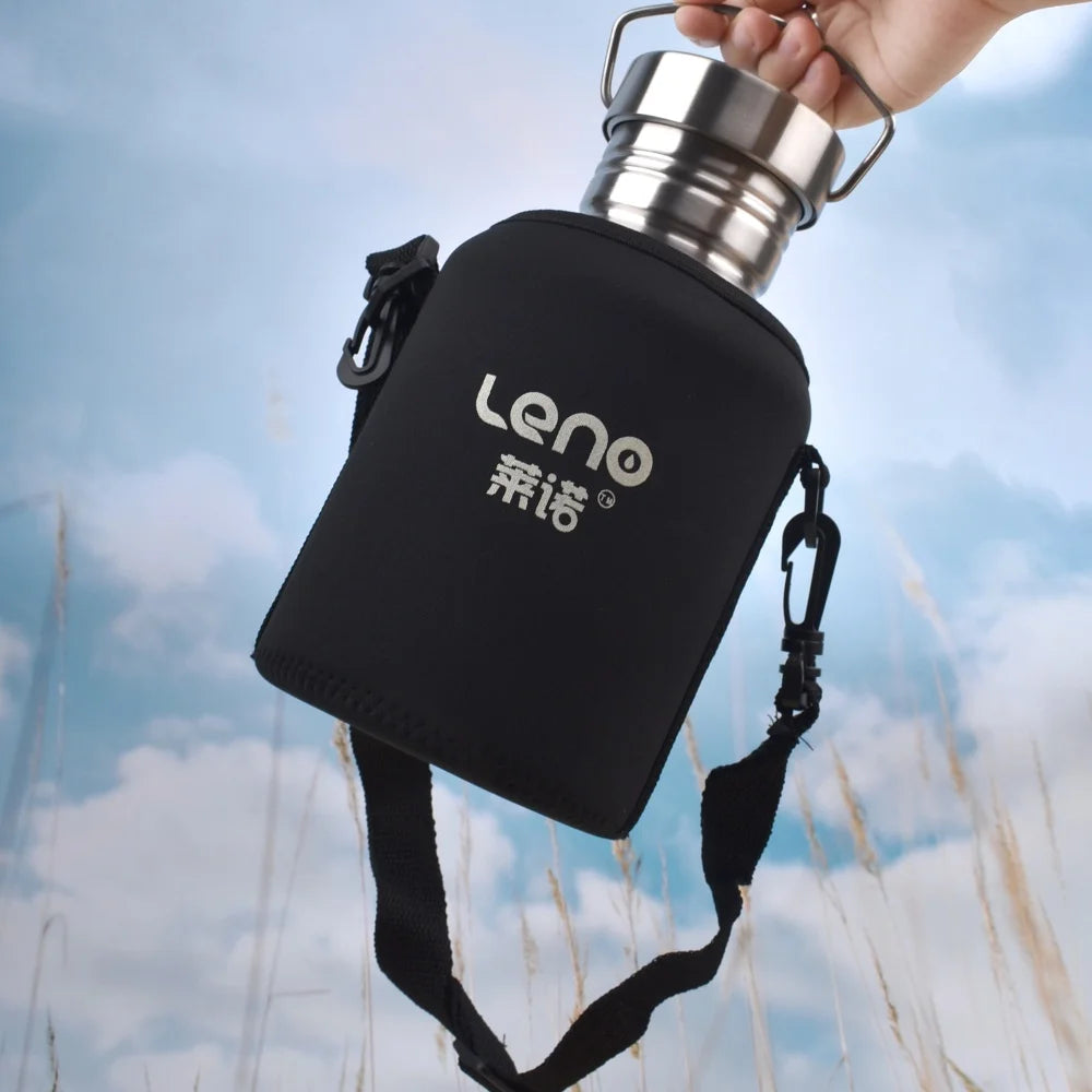 2L Stainless Steel Sports Water Bottle - Large Capacity Reusable Flask for Camping & Outdoor Activities