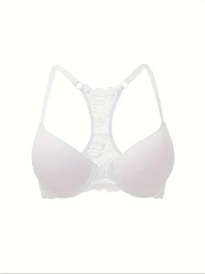 Front Button Lace Deep V Push-Up Bra – Sexy Comfortable Beautiful Back Underwear for Women