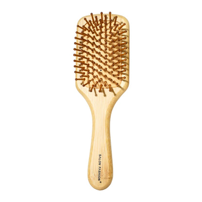 Bamboo Hair Brush with Wide Teeth & Air Bag - Smooth Scalp Massage Comb for Women Hairdressing Styling Tools