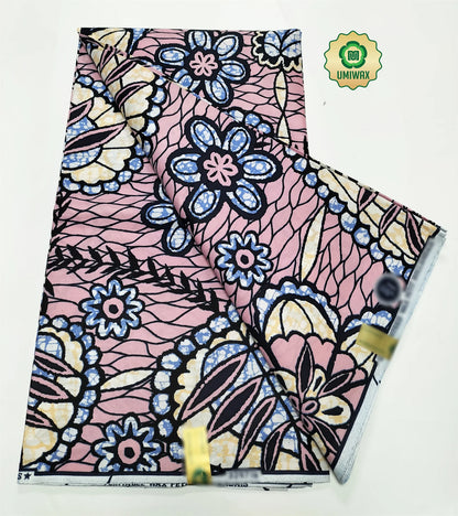 African Real Wax Print Fabric - 100% Cotton Nigerian Ankara Sewing Material for Party Dresses