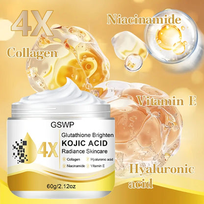GSWP Kojic Acid & Glutathione Brightening Cream - Skin Care Moisturizer, 60g or 120g