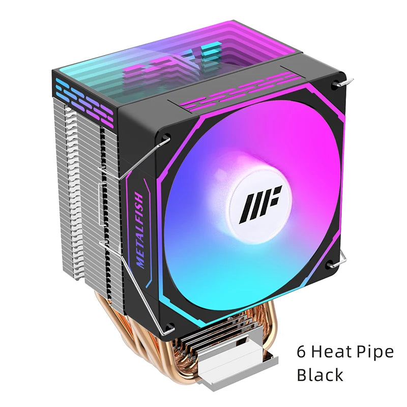 METALFISH ZH1400 ARGB CPU Cooler – 4 Heat Pipes PWM Silent Fan for Intel LGA1700/1200/115X & AMD AM5/AM4 High Performance Cooling