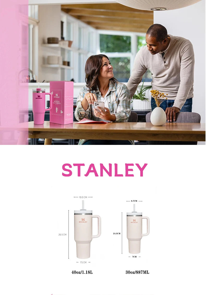 Stanley Quencher H2.0 Tumbler 40oz with Handle & Straw – Flowstate 3-Position Lid, Travel Cup Holder Compatible