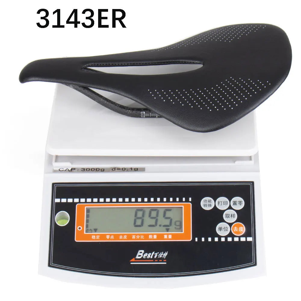 ELITAONE Road & MTB Bike Saddle — 240x143mm Carbon Fiber Round Rail | Super Light 89g 3143ER Seat