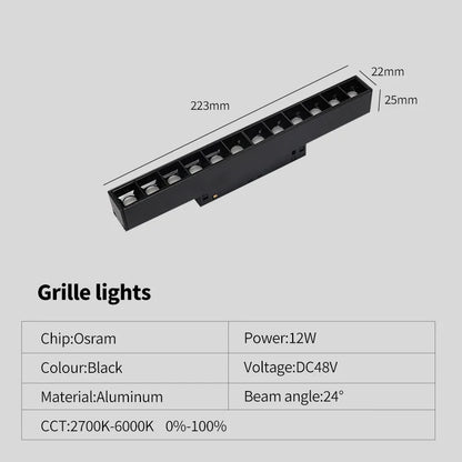 New Magnetic Track Light – Dimmable 48V LED Ceiling Lamp with Remote Control & No Main Light Design Spotlight