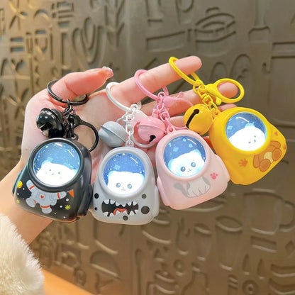 Cute Bear Night Light Keychain - Kawaii Bag Charm with Mini LED Atmosphere Light