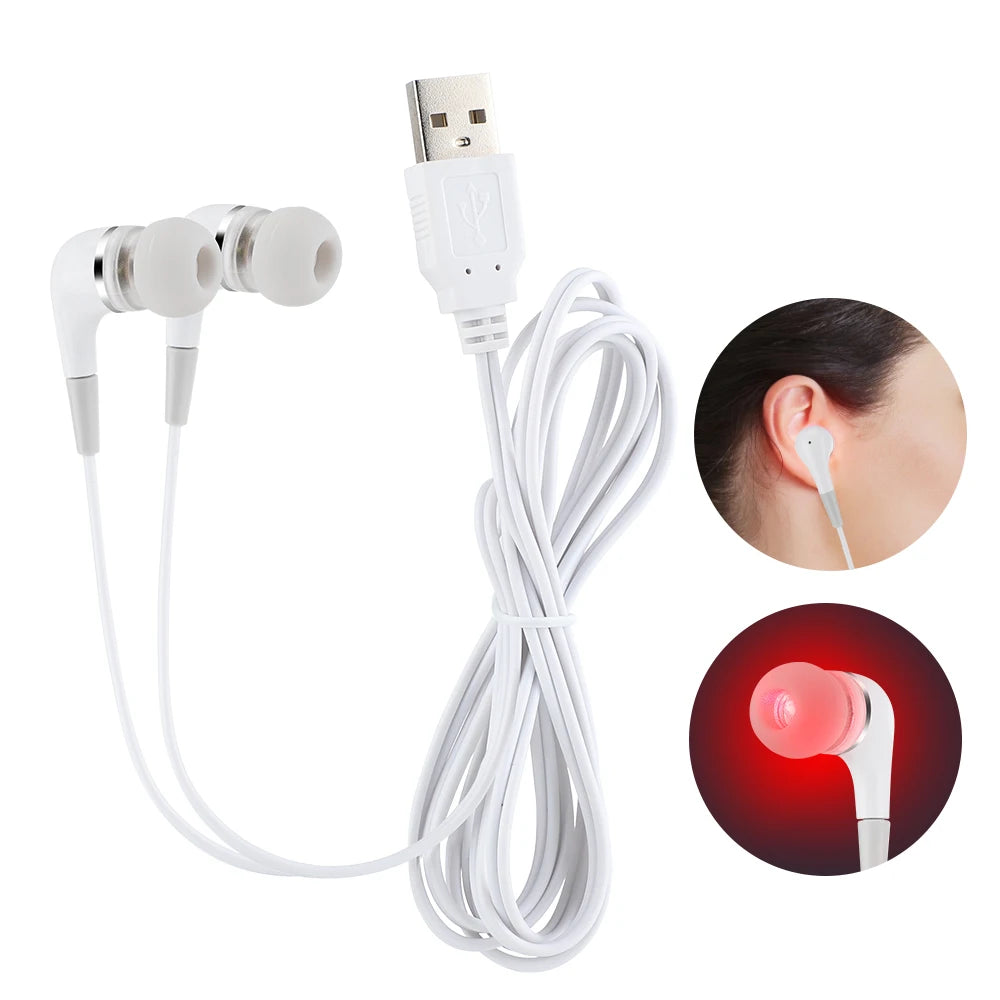 Tinnitus Ear Laser Therapy – LLLT Irradiation Earplug for Otitis Media, Deafness, Diabetes & Hypertension Treatment