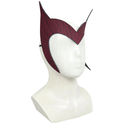 Scarlet Witch Cosplay Headband & Mask — Leather Face Cover for Adult Halloween, Superhero Costume & Party Props