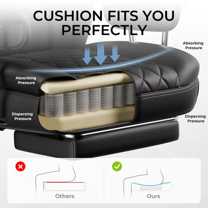 Big and Tall Gaming Chair with Ergonomic Lumbar Support and Footrest Office Chair